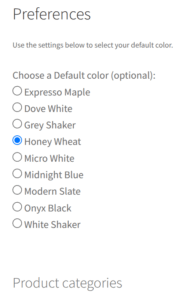 Preferences Widget